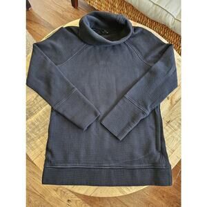 SAINT + SOFIA Women’s Sweater Sz 8 Black 100% Organic Cotton Long Line Roll Neck